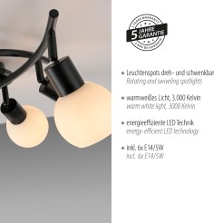 12155-18 LOKI LAMPA SUFITOWA CZARNY