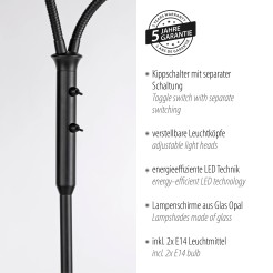 12158-18 LOKI LAMPA PODŁOGOWA CZARNY