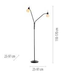 12158-18 LOKI LAMPA PODŁOGOWA CZARNY