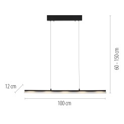 12288-18 NELE LAMPA WISZĄCA CZARNY