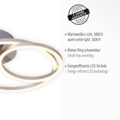 14021-55 IVANKA LAMPA SUFITOWA STALOWY
