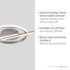 14130-55 KORSA LAMPA SUFITOWA SREBRNY