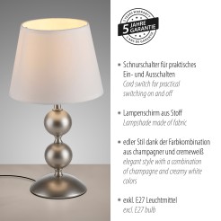 14194-97 SIENA LAMPA STOŁOWA MOSIĄDZ/KREMOWY