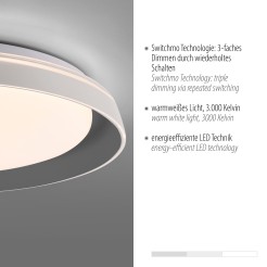 14368-15 SATI LAMPA SUFITOWA JASNOSZARY