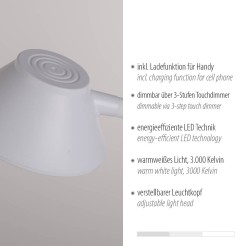 14414-16 PUCKI LAMPA STOŁOWA BIAŁY