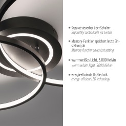 14540-18 ASMINA LAMPA SUFITOWA CZARNY