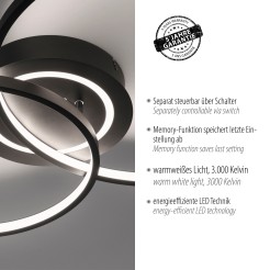 14540-18 ASMINA LAMPA SUFITOWA CZARNY