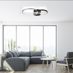 14548-18 PAPILON LAMPA SUFITOWA CZARNY/ALUMINIUM