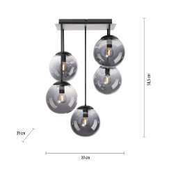 14602-18 BIG WIDOW LAMPA SUFITOWA CZARNY