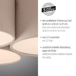 14890-39 DURO LAMPA SUFITOWA BEŻOWY