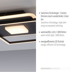 15045-18 DOMINO LAMPA SUFITOWA CZARNY/BIAŁY