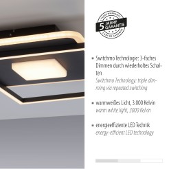 15045-18 DOMINO LAMPA SUFITOWA CZARNY/BIAŁY