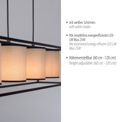15305-18 RAVEN LAMPA WISZĄCA BEŻOWY/CZARNY
