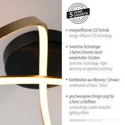 15405-68 OKTA LAMPA SUFITOWA MATOWY MOSIĄDZ