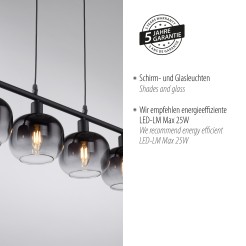 15421-18 ZEA LAMPA WISZĄCA CZARNY