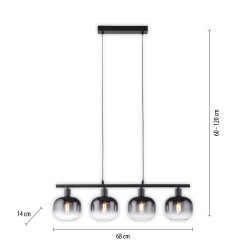 15421-18 ZEA LAMPA WISZĄCA CZARNY