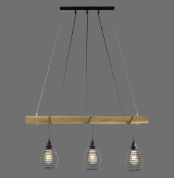 15526-79 SPRING LAMPA WISZĄCA DREWNO/CZARNY