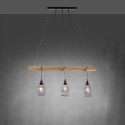 15526-79 SPRING LAMPA WISZĄCA DREWNO/CZARNY