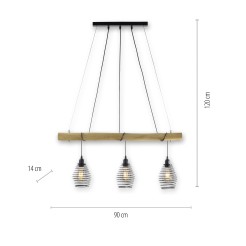15526-79 SPRING LAMPA WISZĄCA DREWNO/CZARNY