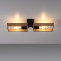 15657-18 FRANKY LAMPA SUFITOWA CZARNY/DREWNO