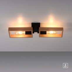 15657-18 FRANKY LAMPA SUFITOWA CZARNY/DREWNO