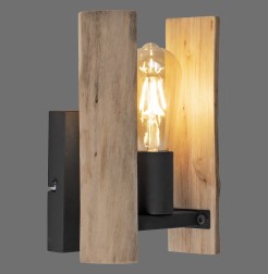 15701-79 LOG KINKIET CZARNY/DREWNO