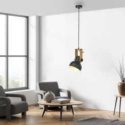 15741-18 CUP 2.0 LAMPA WISZĄCA CZARNY/DREWNO