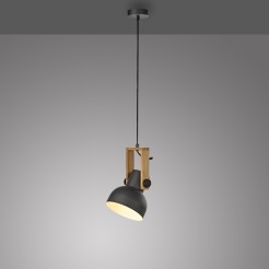 15741-18 CUP 2.0 LAMPA WISZĄCA CZARNY/DREWNO
