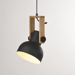 15741-18 CUP 2.0 LAMPA WISZĄCA CZARNY/DREWNO