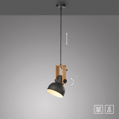 15741-18 CUP 2.0 LAMPA WISZĄCA CZARNY/DREWNO
