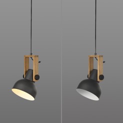 15741-18 CUP 2.0 LAMPA WISZĄCA CZARNY/DREWNO