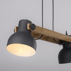 15742-18 CUP 2.0 LAMPA WISZĄCA CZARNY/DREWNO