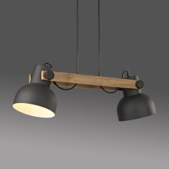 15742-18 CUP 2.0 LAMPA WISZĄCA CZARNY/DREWNO