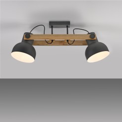 15744-18 CUP 2.0 LAMPA SUFITOWA CZARNY/DREWNO