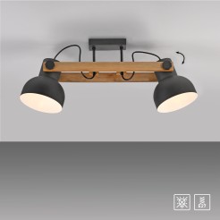15744-18 CUP 2.0 LAMPA SUFITOWA CZARNY/DREWNO