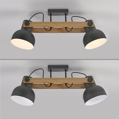 15744-18 CUP 2.0 LAMPA SUFITOWA CZARNY/DREWNO