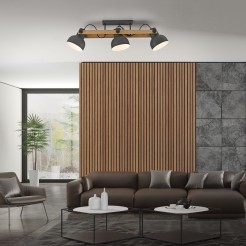 15745-18 CUP 2.0 LAMPA SUFITOWA CZARNY/DREWNO