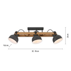 15745-18 CUP 2.0 LAMPA SUFITOWA CZARNY/DREWNO