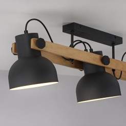 15745-18 CUP 2.0 LAMPA SUFITOWA CZARNY/DREWNO