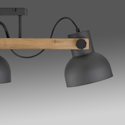 15745-18 CUP 2.0 LAMPA SUFITOWA CZARNY/DREWNO
