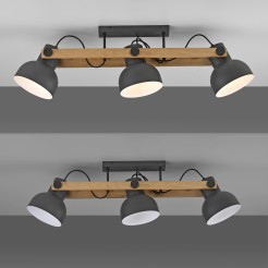 15745-18 CUP 2.0 LAMPA SUFITOWA CZARNY/DREWNO