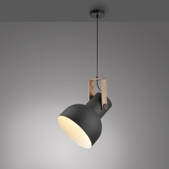 15747-18 CUP 2.0 LAMPA WISZĄCA CZARNY/DREWNO