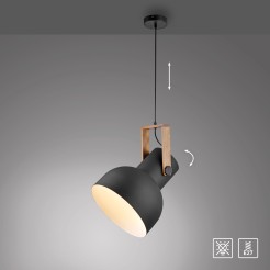 15747-18 CUP 2.0 LAMPA WISZĄCA CZARNY/DREWNO