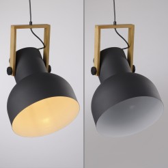 15747-18 CUP 2.0 LAMPA WISZĄCA CZARNY/DREWNO