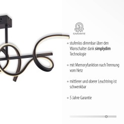 19032-18 CURLS LAMPA SUFITOWA CZARNY