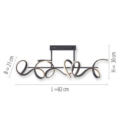 19032-18 CURLS LAMPA SUFITOWA CZARNY