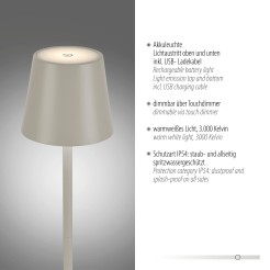 19252-40 EURIA LAMPA PODŁOGOWA/ZEWNĘTRZNA JASNOSZARY
