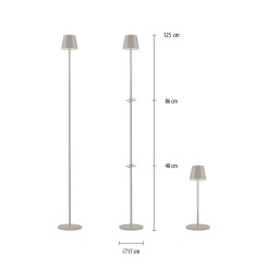 19252-40 EURIA LAMPA PODŁOGOWA/ZEWNĘTRZNA JASNOSZARY