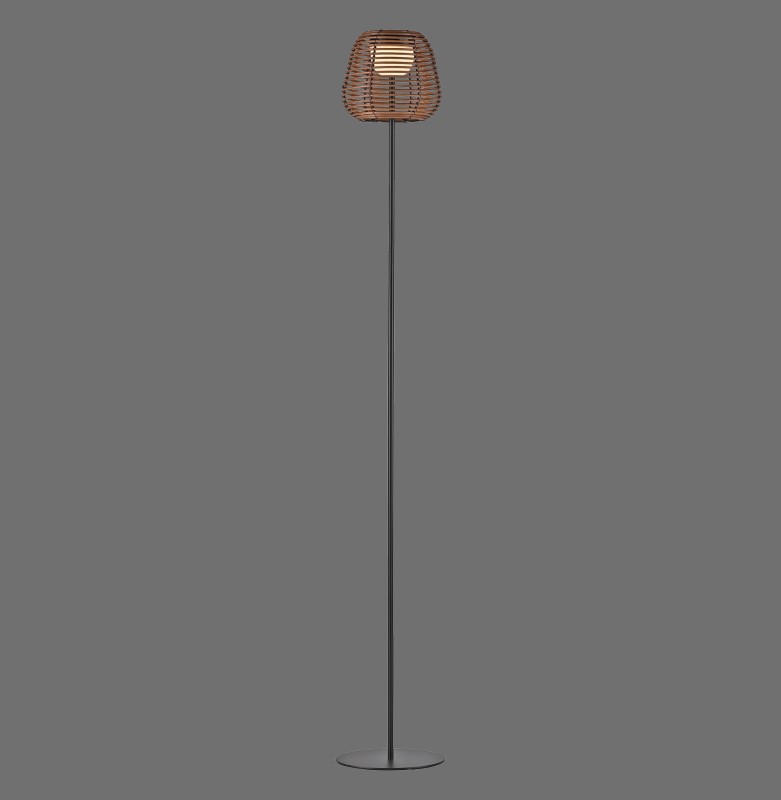 19265-18 ASKIA LAMPA PODŁOGOWA CZARNY/DREWNO