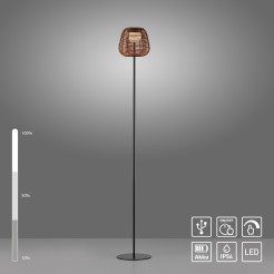19265-18 ASKIA LAMPA PODŁOGOWA CZARNY/DREWNO